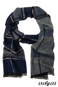 Мъжки шал в синьо-сив дизайн