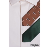 Кафява тясна вратовръзка, модел велосипед - ширина 5 см