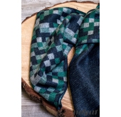 Синьо-зелен кариран шал