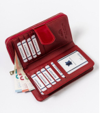 Дамски кожен портфейл Red Lorenti - 9,5 x 17 x 3,5