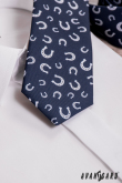 Синя вратовръзка с подкови - ширина 7 см