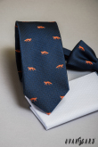 Вратовръзка се с оранжева лисица - ширина 7 см