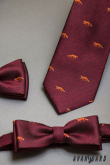 Бордо вратовръзка - лисица - ширина 7 см