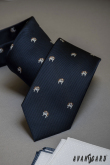 Синя вратовръзка Bulldog модел - ширина 7 см