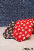 Червена вратовръзка с коледни меденки - ширина 7 см