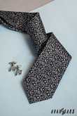 Мъжка синя вратовръзка, нотен мотив - ширина 7 см