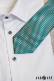 Шарена вратовръзка в нюанс на тюркоаз - ширина 7 см