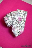 Памучна вратовръзка с пролетен мотив - ширина 5 см