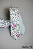 Памучна вратовръзка с пролетен мотив - ширина 5 см