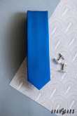 Тясна вратовръзка в матово синьо Avantgard - ширина 5 см