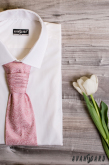 Пудра розова френска вратовръзка с шарка Пейсли - универсален