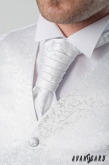Бяла френска вратовръзка с лъскави орнаменти - универсален