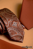 Тясна вратовръзка с кафяв пейсли шарка - ширина 6 см