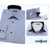 Мъжка риза Slim Fit с меки сини и бели райета - 44/182