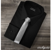 Мъжка прилягаща черна риза - 45/182