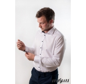 Мъжка риза Slim Fit бяло-черна комбинация