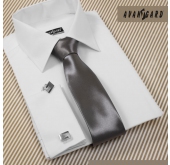 Мъжка риза Slim Fit, бяла гладка - 46/194 