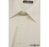 Риза за копчета за ръкавели, кремава на райе - 40/194