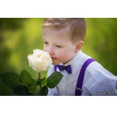 МИНИ момчешка папийонка в лилаво - 7 см