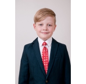 Детска червена коледна вратовръзка 44см