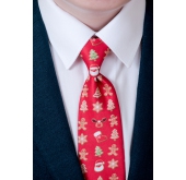 Детска червена коледна вратовръзка 44см