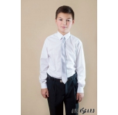 Детска вратовръзка сребърен гланц 44см - дължина 44 см