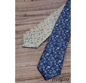 Тясна вратовръзка със синьо-жълт десен - ширина 5 см