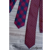 Тясна вратовръзка на синьо-червено каре - ширина 5 см