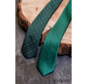 Зелена тясна вратовръзка с повърхностна текстура