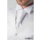 Бяла сватбена жилетка с шарка - 66