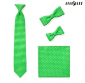 Бебешка зелена вратовръзка с бели точки