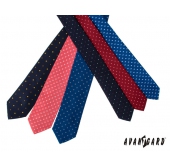 Розова мъжка вратовръзка сини бели квадратчета