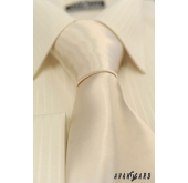 Блестяща вратовръзка в кремав цвят - ширина 7 см
