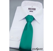 Отличителна едноцветна зелена вратовръзка - ширина 7 см