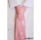 Розова мъжка вратовръзка с шарка пейсли