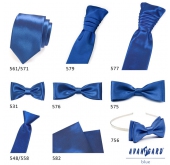 Блестяща кралска вратовръзка синя - ширина 7 см