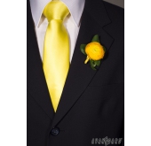 Ярко жълта матова мъжка вратовръзка - ширина 7 см