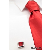 Гладка червена сватбена вратовръзка - универсален