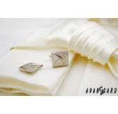 Деликатна гладка кремообразна сватбена вратовръзка - универсален