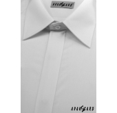 Мъжка риза за копчета за ръкавели - V1Бяла - 41/194