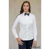 Бяла дамска риза за копчета за ръкавели - 44