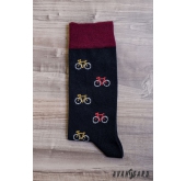 Мъжка папийонка в комплект с чорапи с десен велосипед