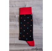 Мъжка папийонка в комплект с чорапи, цветни на точки