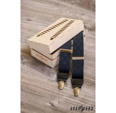 Черни тиранти с щипки в подаръчна кутия - ширина 35 мм