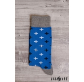 Сини чорапи с шарка в комплект с мъжка папийонка