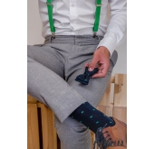 Сини чорапи на точки в комплект с мъжка папийонка