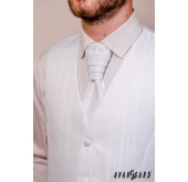 Мъжка сватбена жилетка с вратовръзка Бяла фина линия