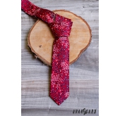 Вратовръзка в бордо с флорален десен - ширина 6 см